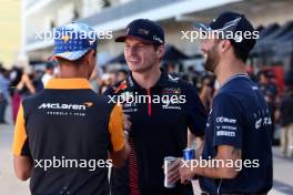(L to R): Lando Norris (GBR) McLaren with Max Verstappen (NLD) Red Bull Racing and Daniel Ricciardo (AUS) AlphaTauri. 19.10.2023. Formula 1 World Championship, Rd 19, United States Grand Prix, Austin, Texas, USA, Preparation Day.