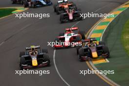 Isack Hadjar (FRA) Hitech Pule-Eight and Ayumu Iwasa (JPN) Dams battle for position. 01.04.2023. FIA Formula 2 Championship, Rd 3, Sprint Race, Melbourne, Australia, Saturday.