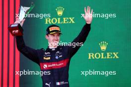 Theo Pourchaire (FRA) ART Grand Prix celebrates his second position on the podium. 02.04.2023. FIA Formula 2 Championship, Rd 3, Feature Race, Melbourne, Australia, Sunday.