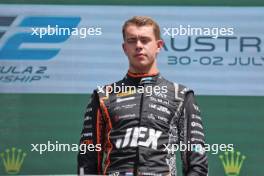 Race winner Richard Verschoor (NED) Van Amersfoort Racing on the podium. 02.07.2023. FIA Formula 2 Championship, Rd 8, Feature Race, Spielberg, Austria, Sunday.