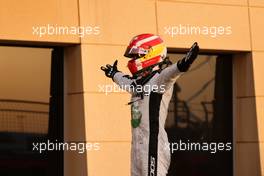 Race winner Ralph Boschung (SUI) Campos Racing celebrates in parc ferme. 04.03.2023. FIA Formula 2 Championship, Rd 1, Sprint Race, Sakhir, Bahrain, Saturday.