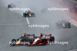Jak Crawford (USA) Hitech Pule-Eight and Frederik Vesti (DEN) Prema Racing battle for position. 03.06.2023. FIA Formula 2 Championship, Rd 7, Sprint Race, Barcelona, Spain, Saturday.