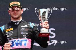Victor Martins (FRA) ART Grand Prix celebrates his third position on the podium. 04.06.2023. FIA Formula 2 Championship, Rd 7, Feature Race, Barcelona, Spain, Sunday.