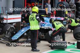 Victor Martins (FRA) ART Grand Prix makes a pit stop. 09.07.2023. FIA Formula 2 Championship, Rd 9, Feature Race, Silverstone, England, Sunday.