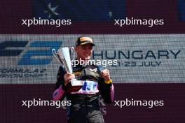Race winner Jack Doohan (AUS) Virtuosi Racing celebrates on the podium. 23.07.2023. FIA Formula 2 Championship, Rd 10, Budapest, Hungary, Feature Race, Sunday.
