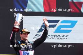 Victor Martins (FRA) ART Grand Prix celebrates his second position on the podium. 02.09.2023. Formula 2 Championship, Rd 13, Sprint Race, Monza, Italy, Saturday.