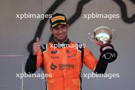 Jehan Daruvala (IND) MP Motorsport celebrates on the podium. 27.05.2023. FIA Formula 2 Championship, Rd 6, Monte Carlo, Monaco, Sprint Race, Saturday.