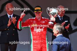 Race winner Frederik Vesti (DEN) Prema Racing celebrates on the podium. 28.05.2023. FIA Formula 2 Championship, Rd 6, Monte Carlo, Monaco, Feature Race, Sunday.
