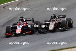 Roman Stanek (CZE) Trident and Roy Nissany (ISR) PHM Racing by Charouz battle for position. 27.08.2023. FIA Formula 2 Championship, Rd 12, Feature Race, Zandvoort, Netherlands, Sunday.