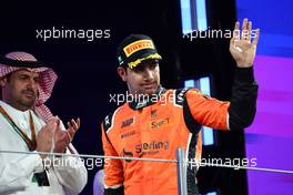 Jehan Daruvala (IND) MP Motorsport celebrates his third position on the podium. 18.03.2023. FIA Formula 2 Championship, Rd 2, Sprint Race, Jeddah, Saudi Arabia, Saturday.