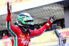 Race winner Frederik Vesti (DEN) Prema Racing celebrates in parc ferme. 19.03.2023. FIA Formula 2 Championship, Rd 2, Feature Race, Jeddah, Saudi Arabia, Sunday.