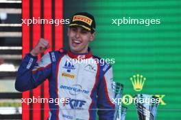 Race winner Franco Colapinto (ARG) MP Motorsport celebrates on the podium. 02.04.2023. FIA Formula 3 Championship, Rd 2, Feature Race, Melbourne, Australia, Sunday.