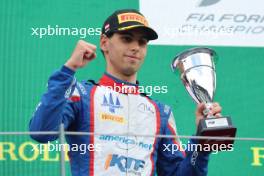 Gabriel Bortoleto (BRA) Trident celebrates his second position on the podium. 02.07.2023. FIA Formula 3 Championship, Rd 6, Feature Race, Spielberg, Austria, Sunday.