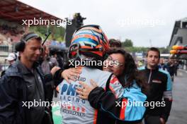 Race winner Taylor Barnard (GBR) Jenzer Motorsport celebrates in parc ferme. 30.07.2023. Formula 3 Championship, Rd 9, Feature Race, Spa-Francorchamps, Belgium, Sunday.
