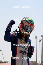 Race winner Gabriel Bortoleto (BRA) Trident celebrates in parc ferme. 05.03.2023. FIA Formula 3 Championship, Rd 1, Feature Race, Sakhir, Bahrain, Sunday.