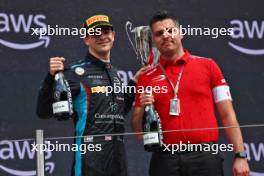 Race winner Zak O'Sullivan (GBR) Prema Racing celebrates on the podium. 03.06.2023. FIA Formula 3 Championship, Rd 5, Sprint Race, Barcelona, Spain, Saturday.