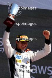 Race winner Josep Maria Marti (ESP) Campos Racing celebrates on the podium. 04.06.2023. FIA Formula 3 Championship, Rd 5, Feature Race, Barcelona, Spain, Sunday.