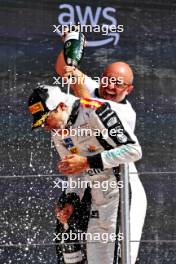 Race winner Josep Maria Marti (ESP) Campos Racing celebrates on the podium. 04.06.2023. FIA Formula 3 Championship, Rd 5, Feature Race, Barcelona, Spain, Sunday.