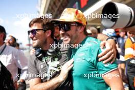 Fernando Alonso (ESP) Aston Martin F1 Team celebrates victory for Josep Maria Marti (ESP) Campos Racing in parc ferme. 04.06.2023. FIA Formula 3 Championship, Rd 5, Feature Race, Barcelona, Spain, Sunday.