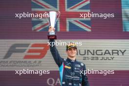 Race winner Zak O'Sullivan (GBR) Prema Racing celebrates on the podium. 23.07.2023. FIA Formula 3 Championship, Rd 8, Feature Race, Budapest, Hungary, Sunday.