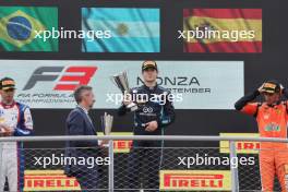 Race winner Franco Colapinto (ARG) MP Motorsport celebrates on the podium. 02.09.2023. Formula 3 Championship, Rd 10, Sprint Race, Monza, Italy, Saturday.