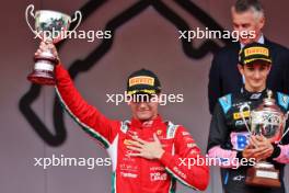 Dino Beganovic (SWE) Prema Racing celebrates his second position on the podium. 28.05.2023. FIA Formula 3 Championship, Rd 4, Monte Carlo, Monaco, Sunday.