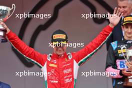 Dino Beganovic (SWE) Prema Racing celebrates his second position on the podium. 28.05.2023. FIA Formula 3 Championship, Rd 4, Monte Carlo, Monaco, Sunday.