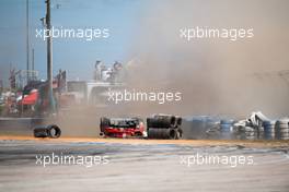 Luis Perez Companc (ARG) (driving) / Lilou Wadoux (FRA) / Alessio Rovera (ITA) #83 Richard Mille AF Corse Ferrari 488 GTE EVO crashes during the race. 17.03.2023. FIA World Endurance Championship, Round 1, 1000 Miles of Sebring, Sebring, Florida, USA.