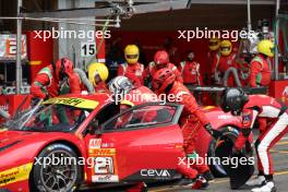  Diego Alessi (ITA) / Stefano Costantini (ITA) / Ulysse de Pauw (BEL) #21 AF Corse Ferrari 488 GTE EVO makes a pit stop. 29.04.2023. FIA World Endurance Championship, Rd 3, Six Hours of Spa, Spa Francorchamps, Belgium.