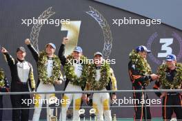 LMGTE Podium: Ben Keating (USA) / Nicolas Varrone (ARG) / Nicky Catsburg (NLD) #33 Corvette Racing Chevrolet Corvette C8.R, race winners. 11.06.2023. FIA World Endurance Championship, Le Mans 24 Hours Race, Le Mans, France, Sunday.