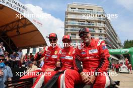 Luis Perez Companc (ARG) / Lilou Wadoux (FRA) / Alessio Rovera (ITA) #83 Richard Mille AF Corse Ferrari 488 GTE EVO at the drivers' parade. 09.06.2023. FIA World Endurance Championship, Le Mans 24 Hours Practice and Qualifying, Le Mans, France, Friday.