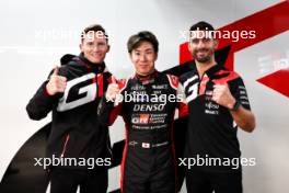 (L to R): Mike Conway (GBR); Kamui Kobayashi (JPN); and Jose Maria Lopez (ARG) celebrate pole position for #07 Toyota Gazoo Racing. 09.09.2023. FIA World Endurance Championship, Round 6, Six Hours of Fuji, Fuji, Japan, Saturday.