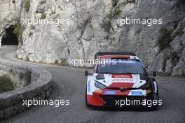 333, Elfyn Evans, Scott Martin, Toyota GR Yaris Rally1 HYBRID. 19-22.01.2023. FIA World Rally Championship, Rd 1, Rally Monte Carlo, Monaco, Monte-Carlo.