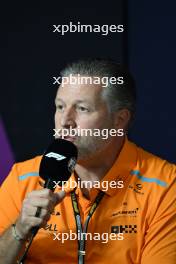 Zak Brown (USA) McLaren Executive Director in the FIA Press Conference. 22.03.2024. Formula 1 World Championship, Rd 3, Australian Grand Prix, Albert Park, Melbourne, Australia, Practice Day.