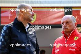(L to R): Bruno Michel (FRA) F2 and F3 Chief Executive Officer with Frederic Vasseur (FRA) Ferrari Team Principal. 22.03.2024. Formula 1 World Championship, Rd 3, Australian Grand Prix, Albert Park, Melbourne, Australia, Practice Day.