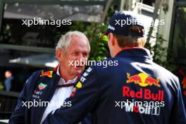 (L to R): Dr Helmut Marko (AUT) Red Bull Motorsport Consultant with Max Verstappen (NLD) Red Bull Racing. 22.03.2024. Formula 1 World Championship, Rd 3, Australian Grand Prix, Albert Park, Melbourne, Australia, Practice Day.