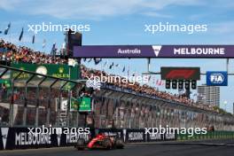 Second placed Charles Leclerc (MON) Ferrari takes the chequered flag at the end of the race. 24.03.2024. Formula 1 World Championship, Rd 3, Australian Grand Prix, Albert Park, Melbourne, Australia, Race Day.
