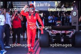 Race winner Carlos Sainz Jr (ESP) Ferrari SF-24 celebrates in parc ferme. 24.03.2024. Formula 1 World Championship, Rd 3, Australian Grand Prix, Albert Park, Melbourne, Australia, Race Day.