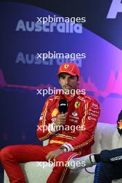 Carlos Sainz Jr (ESP) Ferrari in the post qualifying FIA Press Conference. 23.03.2024. Formula 1 World Championship, Rd 3, Australian Grand Prix, Albert Park, Melbourne, Australia, Qualifying Day.