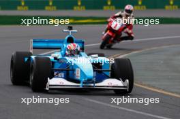 Jack Doohan (AUS), Alpine F1 Team, drives the Benetton B200 and Mick Doohan on the Honda 500cc 23.03.2024. Formula 1 World Championship, Rd 3, Australian Grand Prix, Albert Park, Melbourne, Australia, Qualifying Day.