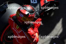 Carlos Sainz Jr (ESP) Ferrari celebrates his second position in qualifying parc ferme. 23.03.2024. Formula 1 World Championship, Rd 3, Australian Grand Prix, Albert Park, Melbourne, Australia, Qualifying Day.