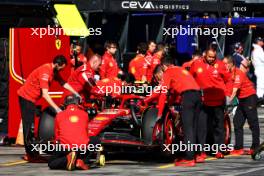 Carlos Sainz Jr (ESP) Ferrari SF-24 in the pits. 23.03.2024. Formula 1 World Championship, Rd 3, Australian Grand Prix, Albert Park, Melbourne, Australia, Qualifying Day.