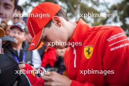 Oliver Bearman (GBR) Ferrari Reserve Driver with fans. 23.03.2024. Formula 1 World Championship, Rd 3, Australian Grand Prix, Albert Park, Melbourne, Australia, Qualifying Day.