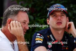 (L to R): Christian Horner (GBR) Red Bull Racing Team Principal with Max Verstappen (NLD) Red Bull Racing. 21.03.2024. Formula 1 World Championship, Rd 3, Australian Grand Prix, Albert Park, Melbourne, Australia, Preparation Day.