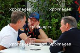 (L to R): Christian Horner (GBR) Red Bull Racing Team Principal with Max Verstappen (NLD) Red Bull Racing and Raymond Vermeulen (NLD) Driver Manager. 21.03.2024. Formula 1 World Championship, Rd 3, Australian Grand Prix, Albert Park, Melbourne, Australia, Preparation Day.