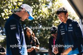 (L to R): Logan Sargeant (USA) Williams Racing and Alexander Albon (THA) Williams Racing. 21.03.2024. Formula 1 World Championship, Rd 3, Australian Grand Prix, Albert Park, Melbourne, Australia, Preparation Day.