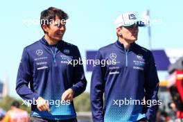 (L to R): Alexander Albon (THA) Williams Racing with team mate Logan Sargeant (USA) Williams Racing. 21.03.2024. Formula 1 World Championship, Rd 3, Australian Grand Prix, Albert Park, Melbourne, Australia, Preparation Day.