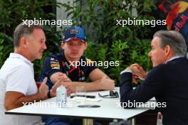 (L to R): Christian Horner (GBR) Red Bull Racing Team Principal with Max Verstappen (NLD) Red Bull Racing and Raymond Vermeulen (NLD) Driver Manager. 21.03.2024. Formula 1 World Championship, Rd 3, Australian Grand Prix, Albert Park, Melbourne, Australia, Preparation Day.