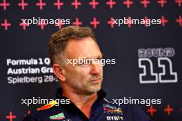 Christian Horner (GBR) Red Bull Racing Team Principal in the FIA Press Conference. 28.06.2024. Formula 1 World Championship, Rd 11, Austrian Grand Prix, Spielberg, Austria, Sprint Qualifying Day.