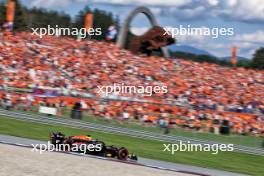 Max Verstappen (NLD) Red Bull Racing RB20 celebrates his pole position in Sprint qualifying. 28.06.2024. Formula 1 World Championship, Rd 11, Austrian Grand Prix, Spielberg, Austria, Sprint Qualifying Day.